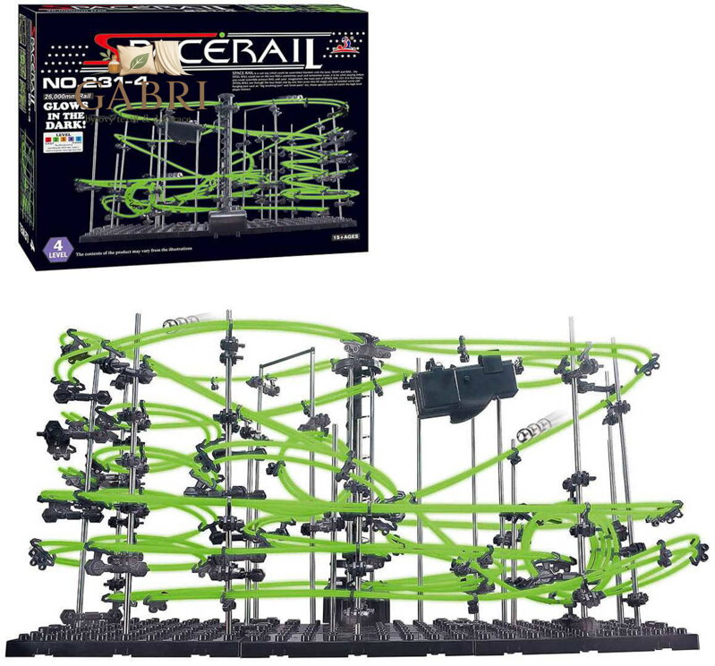 SPACERAIL Kuličkodráha 260cm konstrukční stavebnice 502 dílků s výtahem