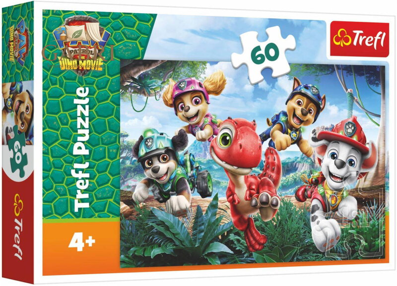 TREFL PUZZLE Dinosauří záchrana Tlapková Patrola 33x22cm 60 dílků skládačka