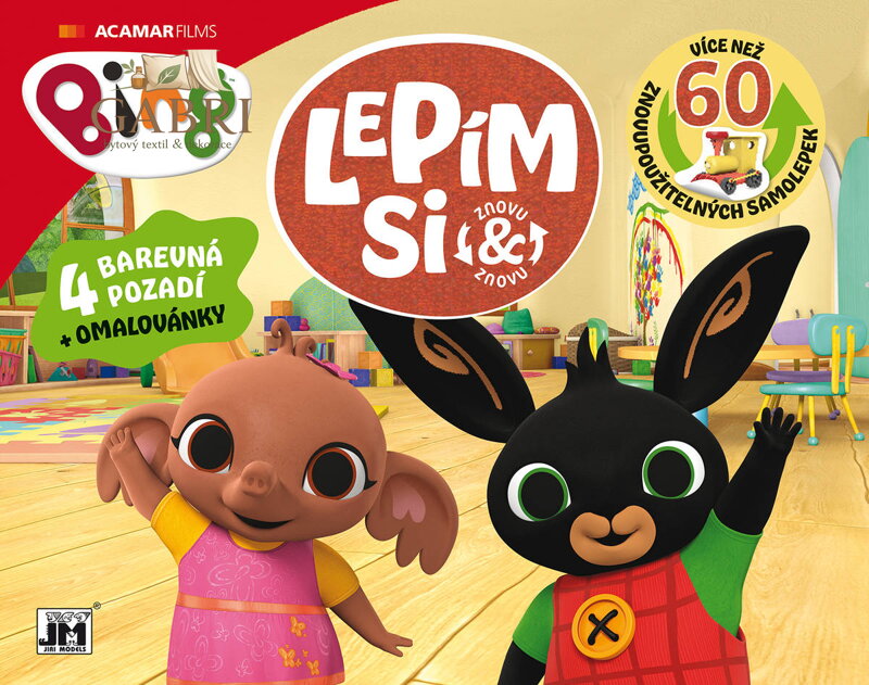 JIRI MODELS Lepím si znovu králíček Bing zábava se samolepkami