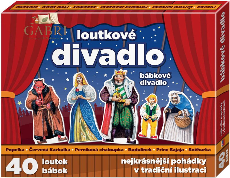 EFKO Divadlo loutkové 40 postaviček s doplňky 7 pohádek v krabici