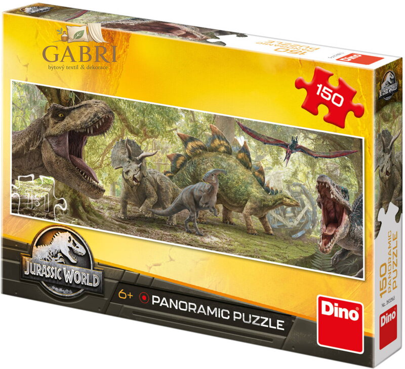 DINO Puzzle panoramatické 150 dílků Jurský Svět 66x23cm skládačka