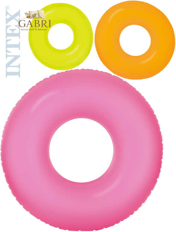 INTEX Kruh neon plavací 91cm nafukovací kolo do vody 3 barvy 59262