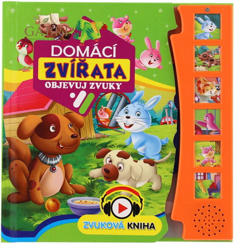 Knížka zvuková Domácí zvířata 19x20cm na baterie Zvuk