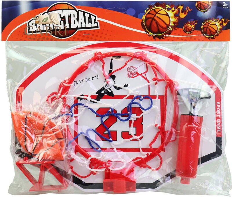 Koš basketbalový trikolora sada s míčem a pumpičkou košíková