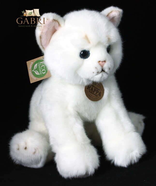 PLYŠ Kočka sedící 25cm bílá Eco-Friendly *PLYŠOVÉ HRAČKY*