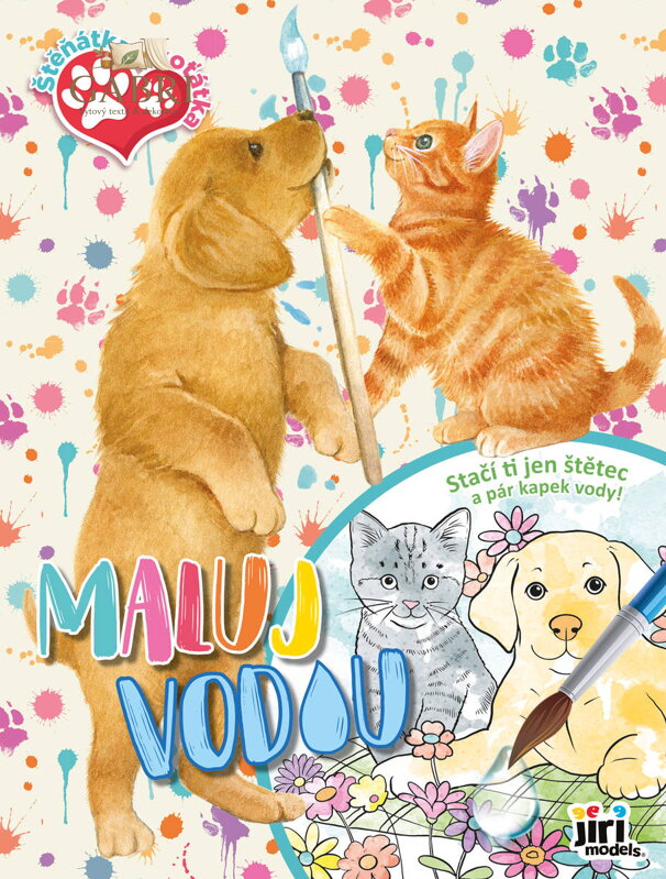 JIRI MODELS Maluj vodou A4 Štěňátka a koťátka omalovánky