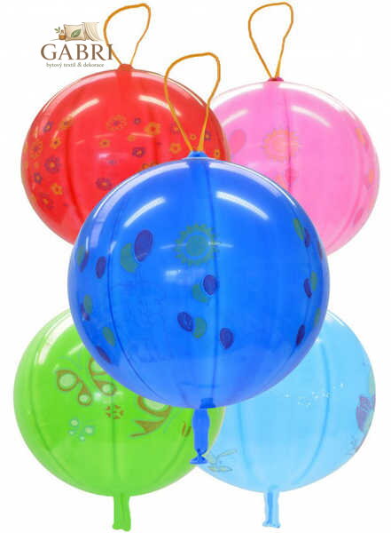 GEMAR Balónek nafukovací punch ball potištěný s gumičkou 45/141 8 mix GPBD1