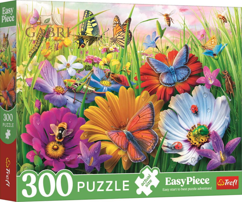 TREFL PUZZLE Easy Piece Hmyz na louce 60x40cm 300 dílků skládačka