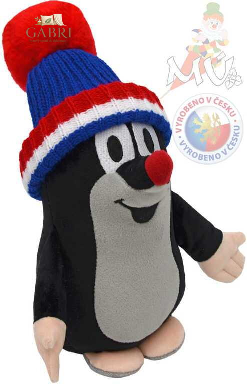 MORAVSKÁ ÚSTŘEDNA Krtek malý s čepicí modrá TRIKOLORA Krteček 25 cm *PLYŠOVÉ HRAČKY*