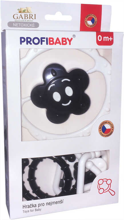 PROFIBABY Baby chrastítko kytička s tvary pro miminko v krabici