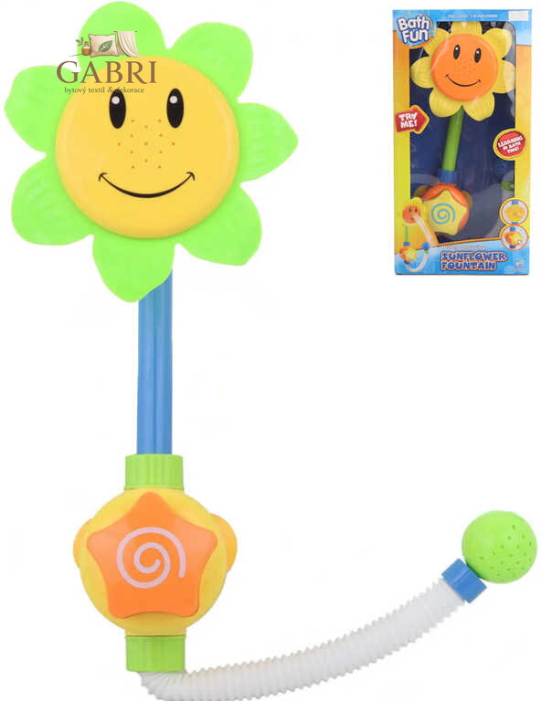 Fontánka sprcha slunečnice s přísavkou baby do vany stříká vodu plast