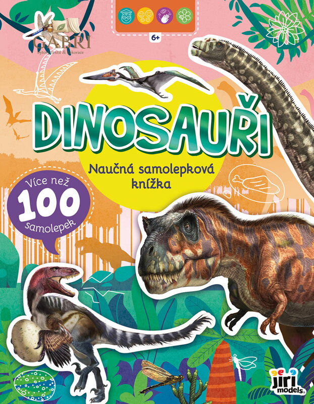 JIRI MODELS Naučná samolepková knížka Dinosauři