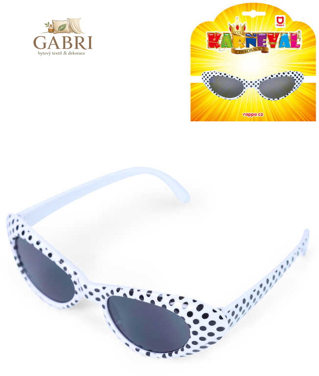 KARNEVAL Brýle retro puntíkované černobílé *KARNEVALOVÝ DOPLNĚK*