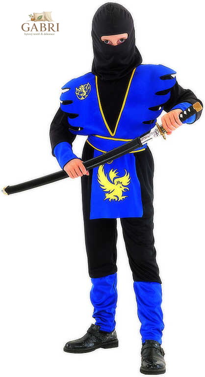 KARNEVAL Šaty Ninja černomodré vel. L (130-140cm) 8-10 let KOSTÝM