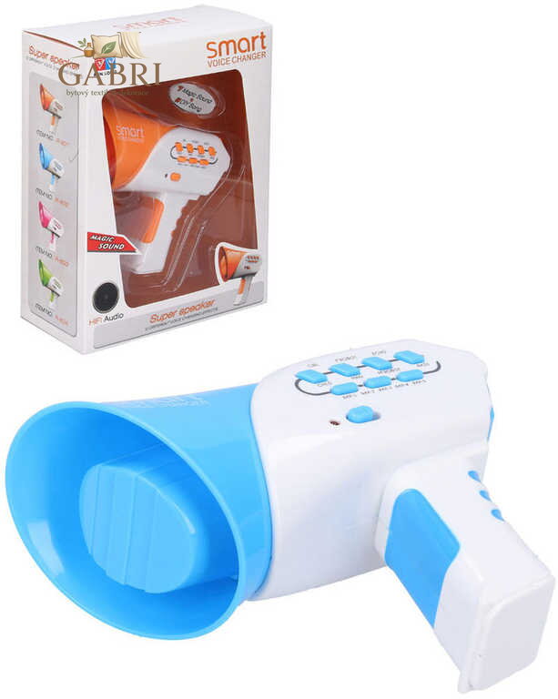 Megafon plastový měnící hlas 13cm různé barvy na baterie Zvuk