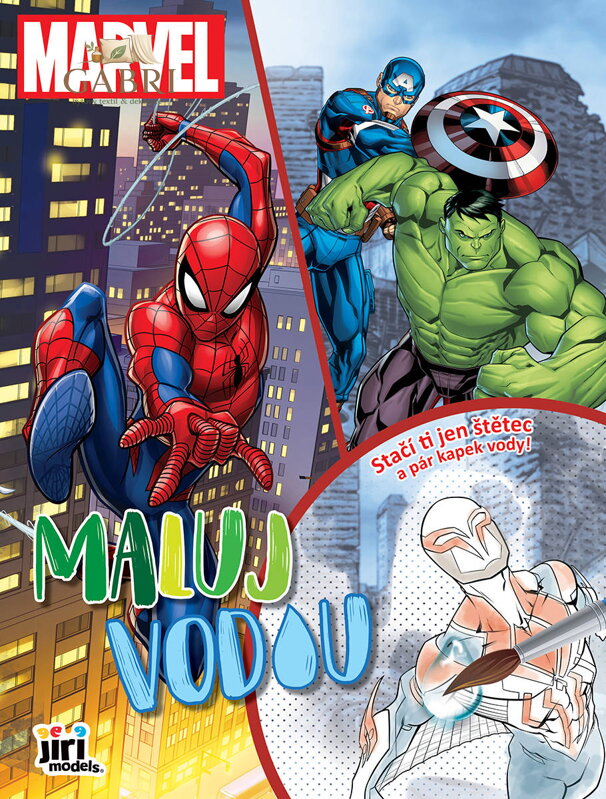 JIRI MODELS Maluj vodou A4 Marvel omalovánky