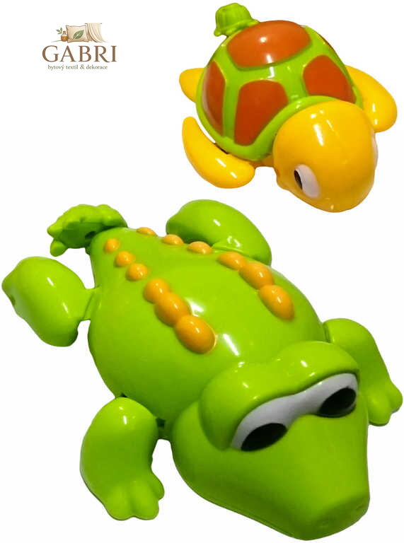 Krokodýl / želva 14cm baby zvířátko natahovací do vody pro miminko 2 druhy