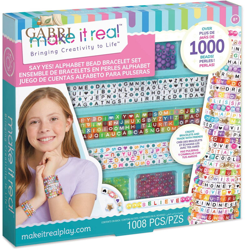 MAKE IT REAL Korálky s písmenky kreativní set výroba dětské bižuterie