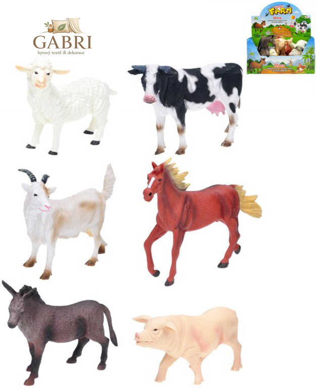 Zvířata domácí farma 15-20cm plastové figurky zvířátka 6 druhů