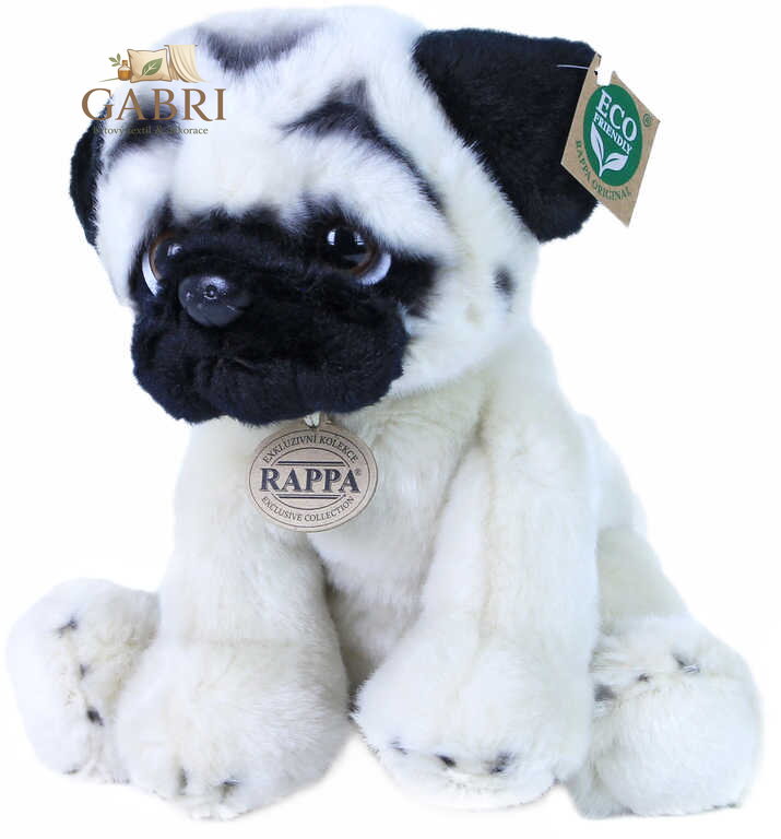 PLYŠ Pes mops 30cm sedící Eco-Friendly *PLYŠOVÉ HRAČKY*