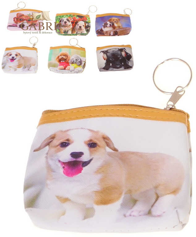 Peněženka dětská pejsci 12x9cm na zip 6 druhů v sáčku