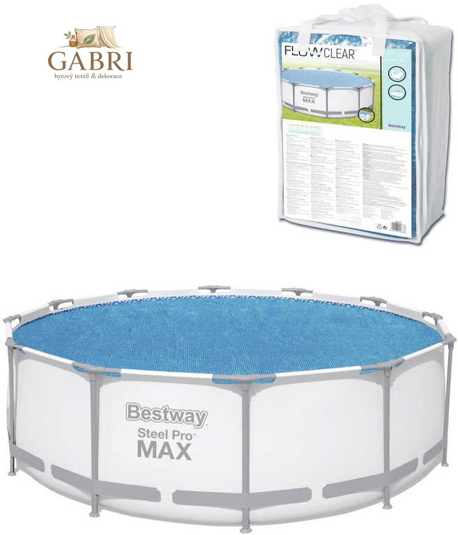 BESTWAY Solární kruhová plachta 3,56m kryt na bazén 3,66m (366cm) 58242