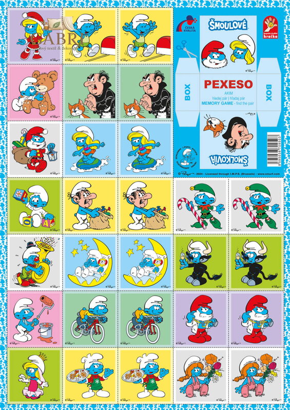 AKIM Hra Pexeso Šmoulové *SPOLEČENSKÉ HRY*