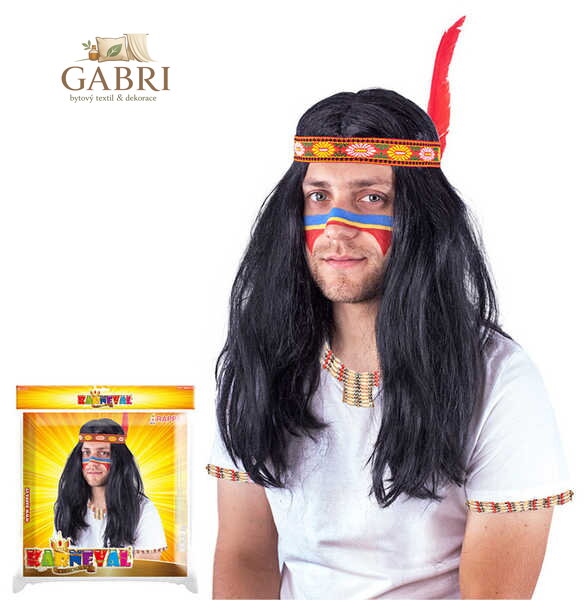KARNEVAL Paruka indiánská pánská *KARNEVALOVÝ DOPLNĚK*