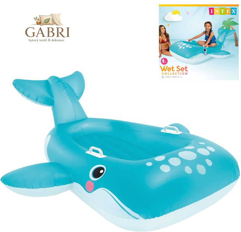 INTEX Vozidlo vodní velryba 168x140cm se 2 madly plavidlo na vodu 57567