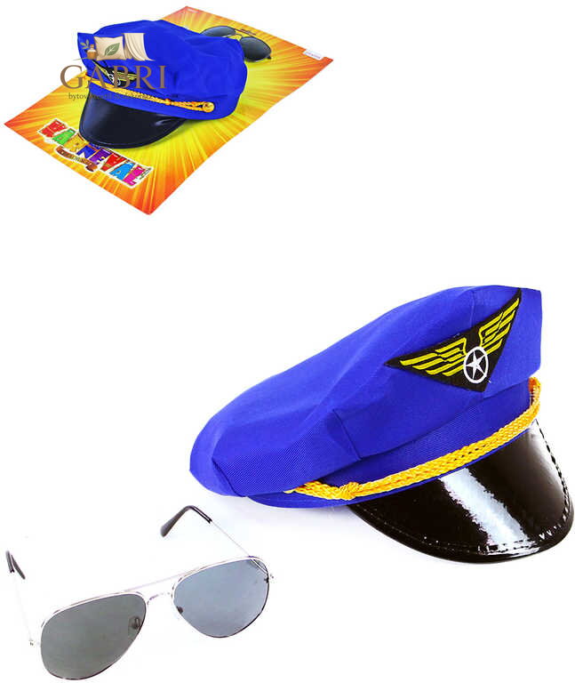 KARNEVAL Pilot sada čepice + brýle dospělý *KARNEVALOVÝ DOPLNĚK*