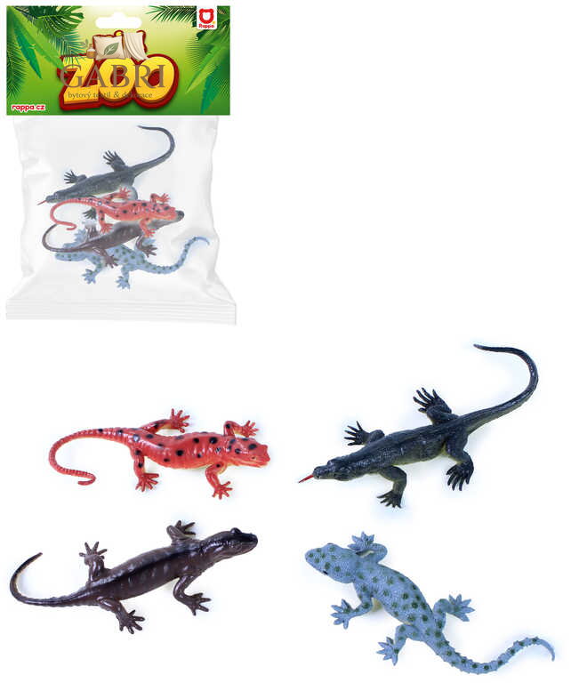 Zvířátko ještěrka set 4ks různé druhy v sáčku
