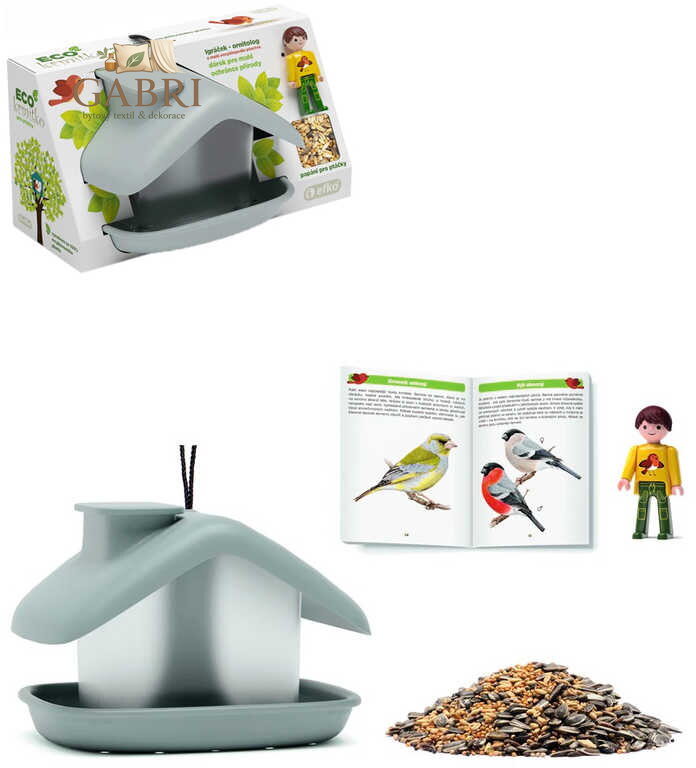 EFKO IGRÁČEK Krmítko ekologické s Igráčkem s atlasem ptáků a ptačím zobem