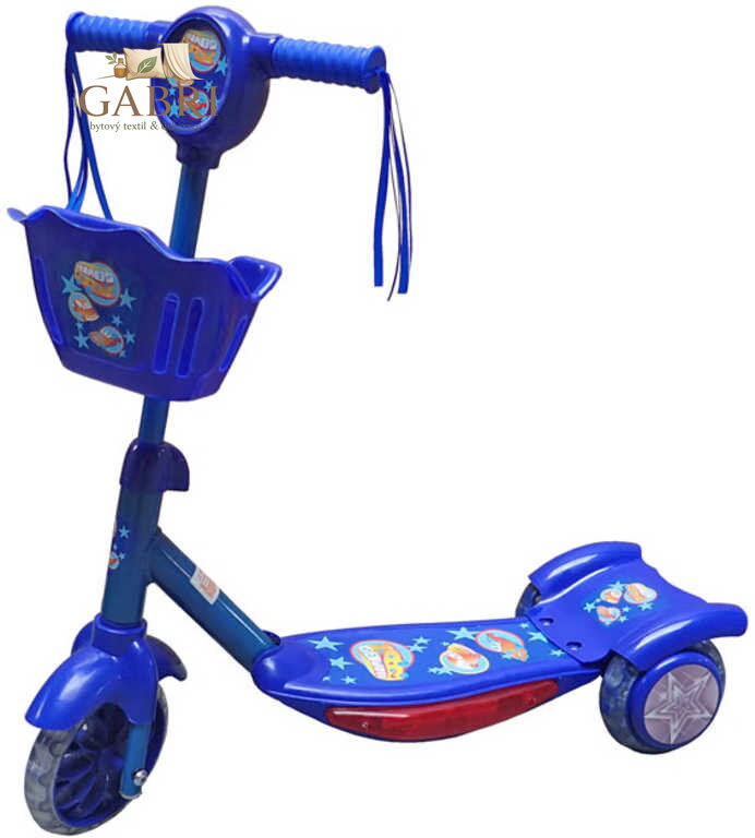 ACRA CSK 5 Koloběžka dětská 3 kola modrá 54x21x58cm s košíkem