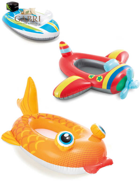INTEX Člun dětský nafukovací letadlo / ryba plavidlo do vody 3 druhy 59380