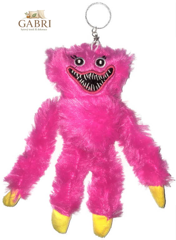 PLYŠ Klíčenka Huggy Wuggy 18cm růžová příšerka přívěsek na klíče