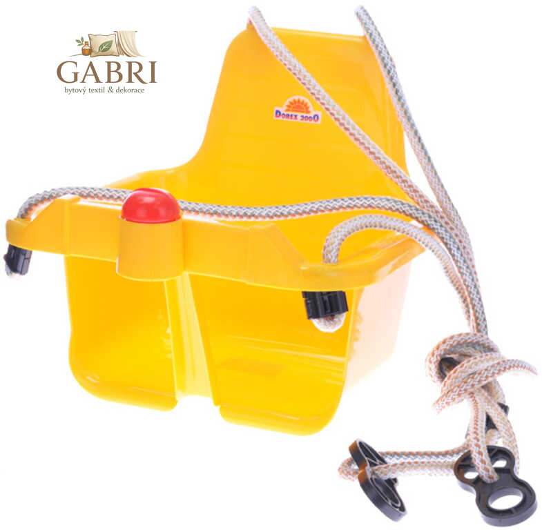 MAD Baby houpačka žlutá závěsná skořepina s klaksonem pro miminko