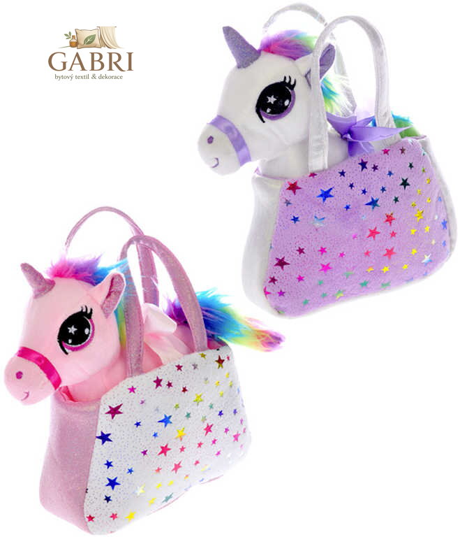 PLYŠ Jednorožec 20cm v kabelce duhová hříva *PLYŠOVÉ HRAČKY*