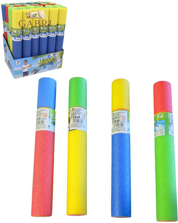 Dělo vodní 30cm pěnová soft trubice dvoubarevná lehká na vodu 4 barvy