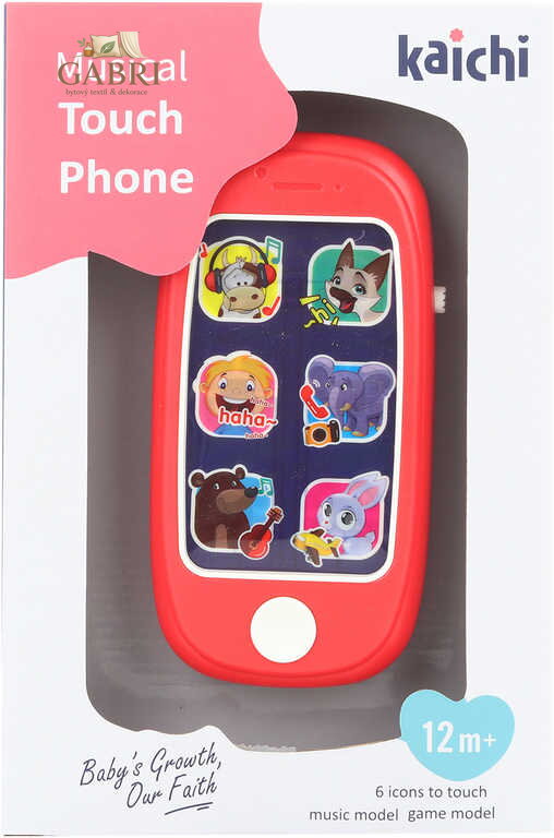 Telefon dotykový baby smartphone 14cm na baterie Světlo Zvuk