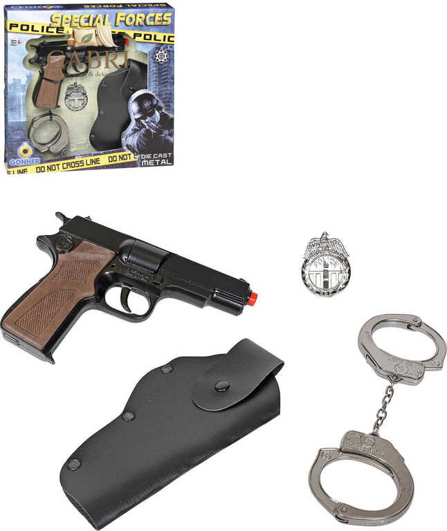 Policejní kovová sada specální jednotky s pistolí kapslovkou na 8 ran