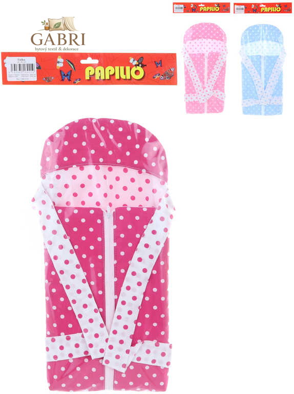Taška na zip panenku miminko zavinovačka puntíkovaná 3 barvy