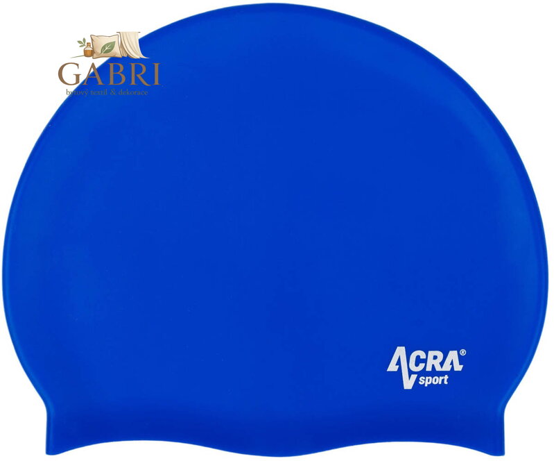 ACRA Čepice plavecká koupací silikonová do vody modrá
