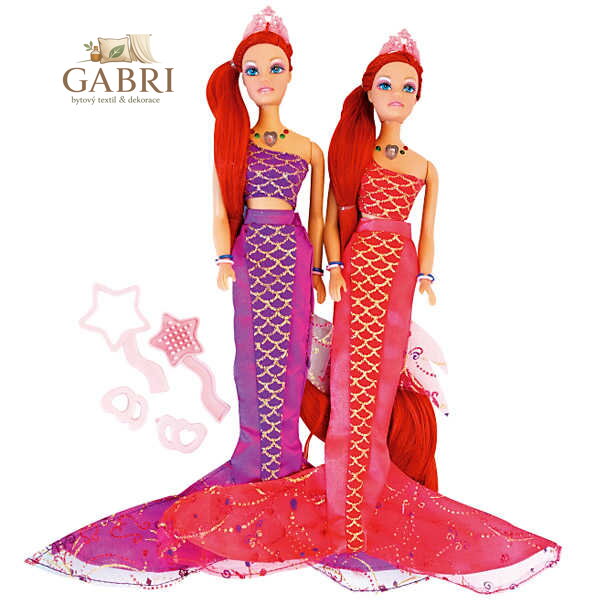 Panenka v boxu mořská panna set s doplňky 3 barvy Světlo Zvuk