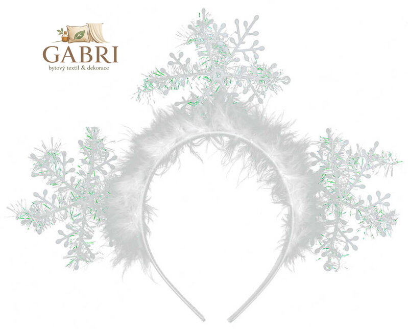 KARNEVAL Čelenka sněhová vločka zimní princezna *KARNEVALOVÝ DOPLNĚK*