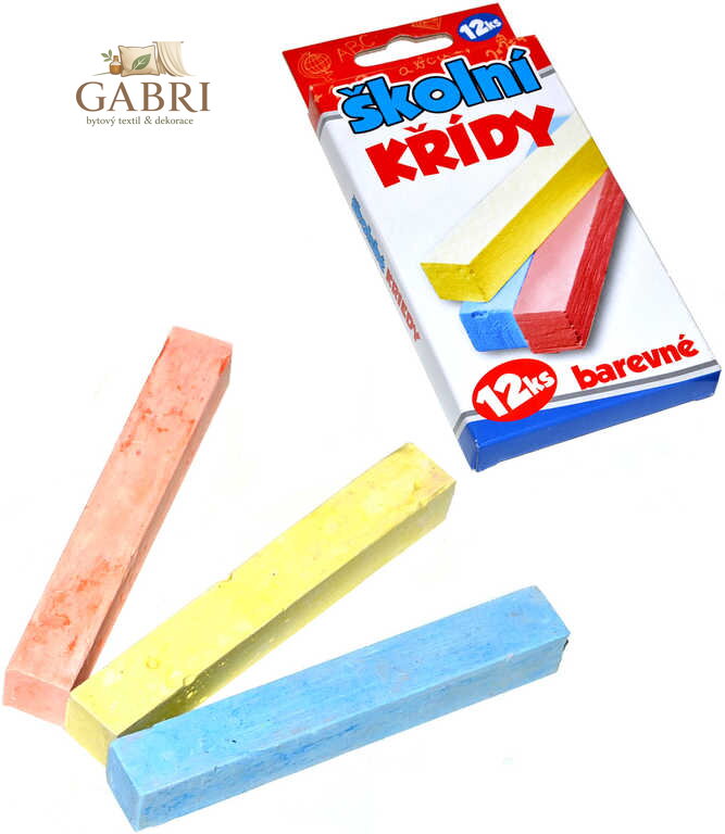 Křídy dětské školní set 12ks barevné v krabičce