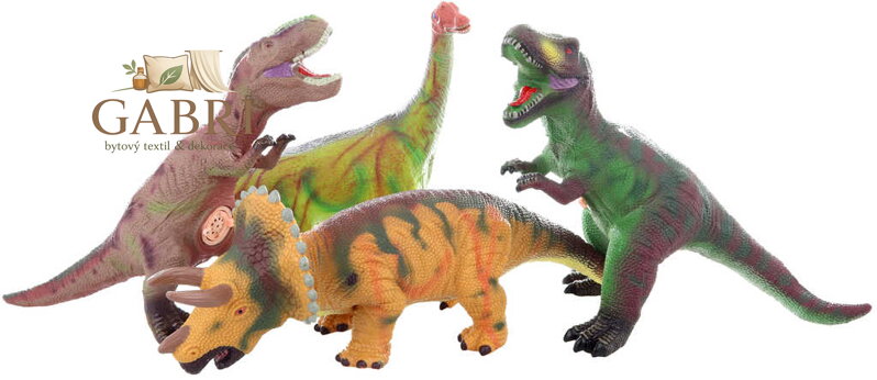 Dinosaurus 26cm gumové zvířátko na baterie Zvuk 4 druhy