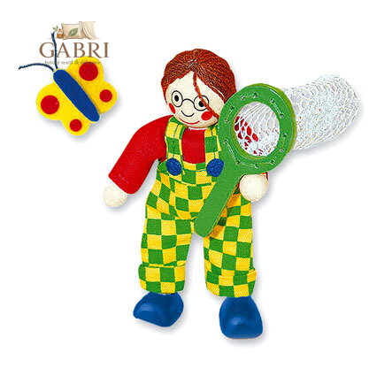 MERTENS DŘEVO Panenka do domečku panák BEN se síťkou *DŘEVĚNÉ HRAČKY*