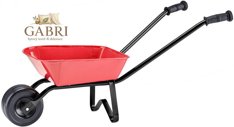 MERKUR Kolečko dětské červená-černá kovová kolečka na písek