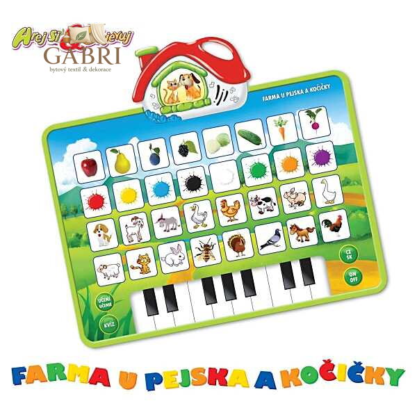 Farma Pejska a kočičky pianko dotyková podložka naučná Světlo Zvuk