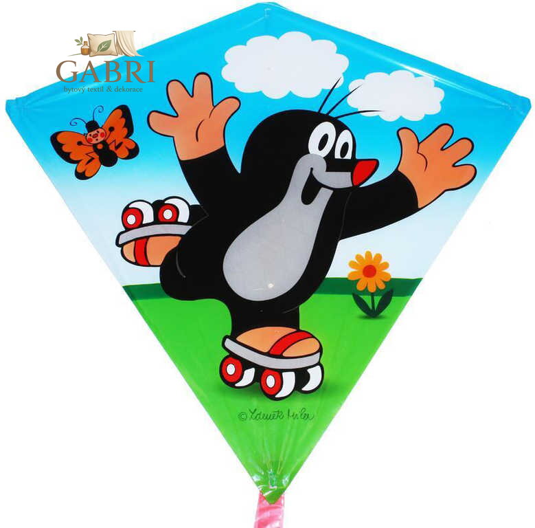 KRTEK (Krteček) Drak létající plastový 68x73cm Krteček na bruslích